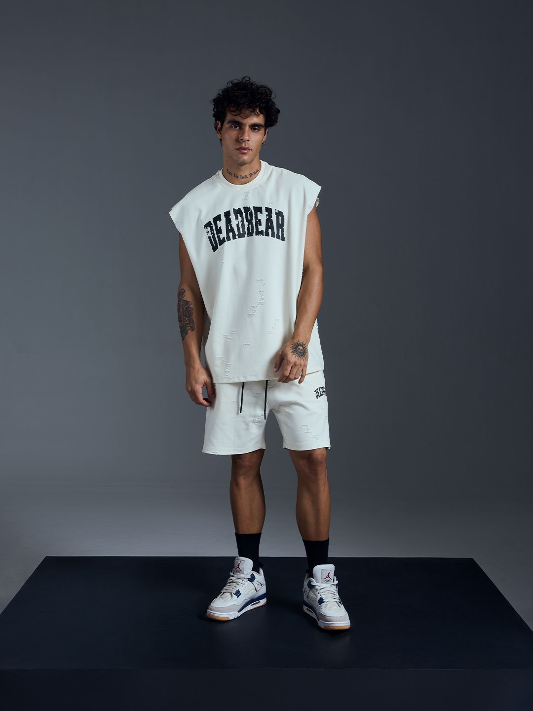 Distressed Cream White Tank - image 4