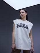 Distressed Cream White Tank view 8
