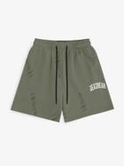 Distressed Olive Shorts view 1