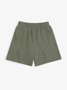 Distressed Olive Shorts view 2