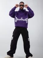 Flames Hoodie Purple view 4