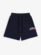 Distressed Navy Shorts view 1