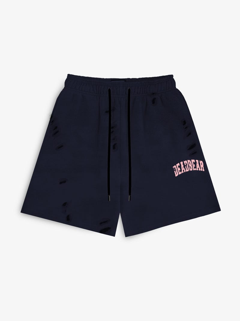 Distressed Navy Shorts