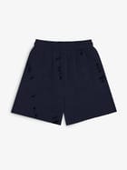 Distressed Navy Shorts view 2
