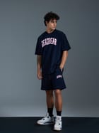 Distressed Navy Shorts view 5