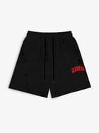Distressed Black Shorts view 1