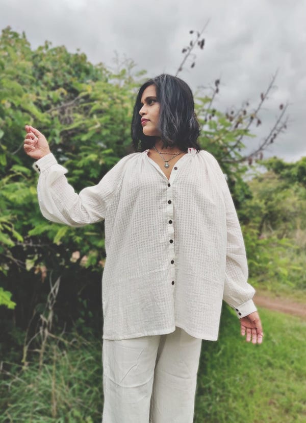 Deeta — Classic White Checkered Shirt