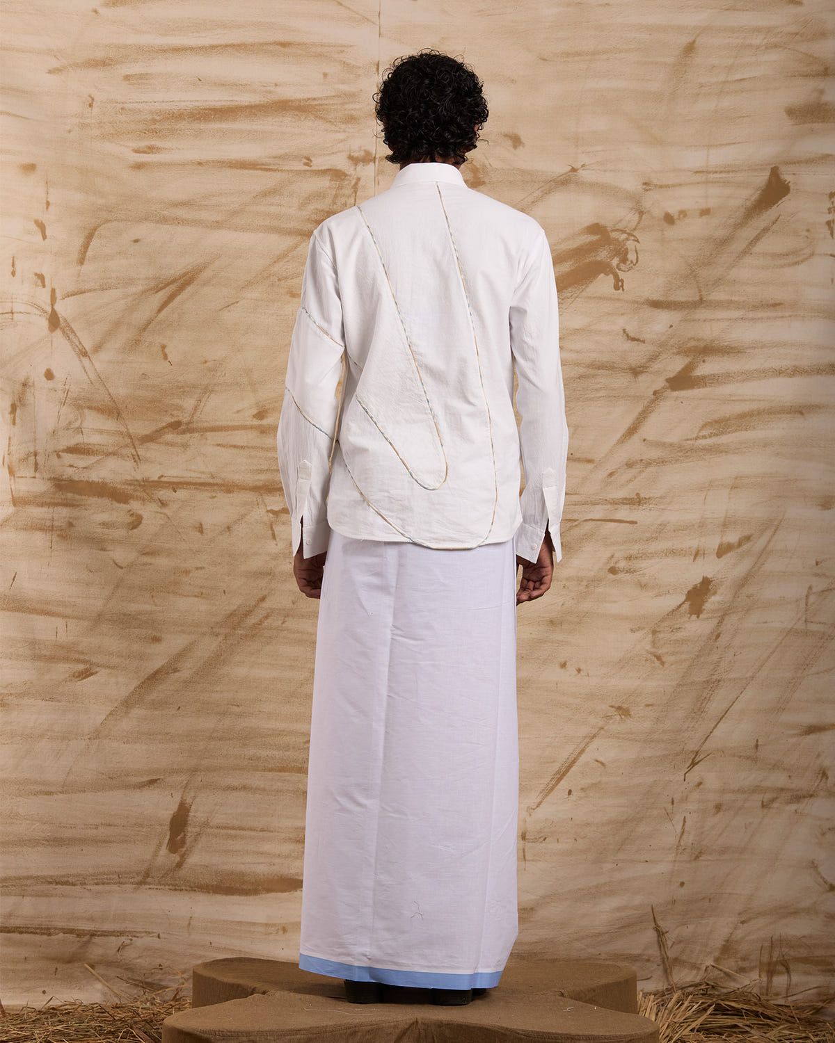Veshti Embroidered - Blue - image 4