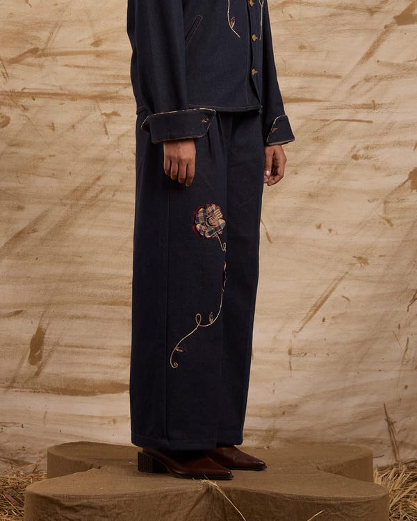 ERODE — Hibiscus Hand Embroidered Bottoms