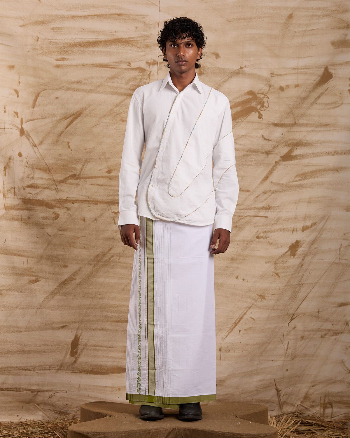 Veshti Embroidered - Green - image 1