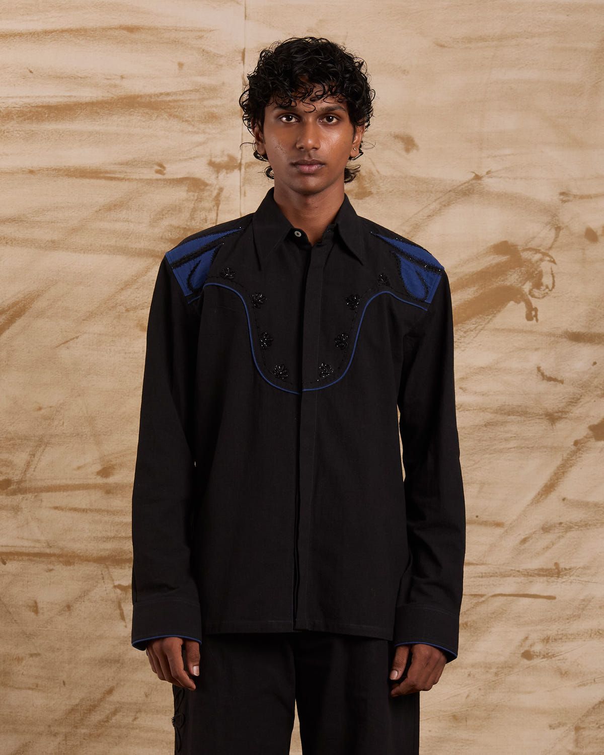 Horns Hand Embroidered Shirt - image 1