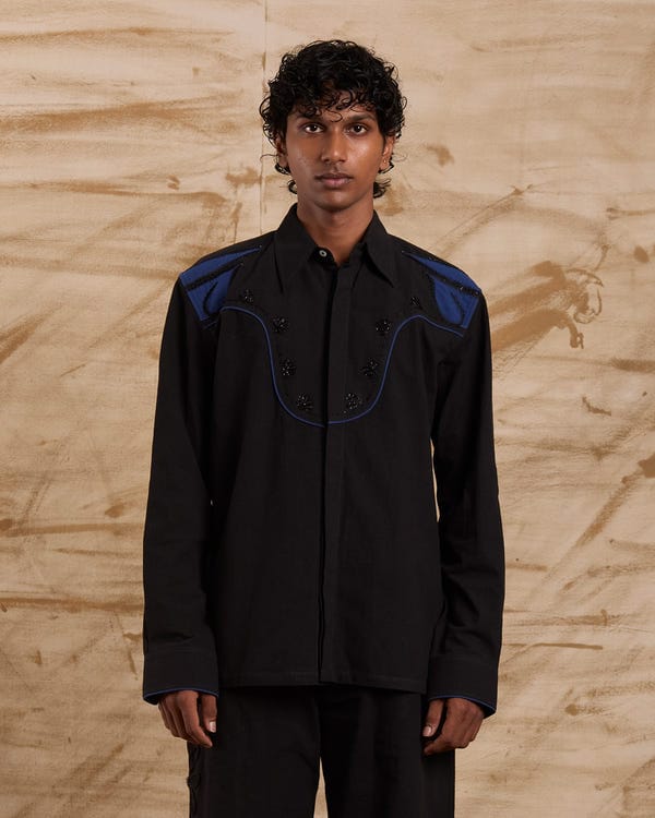 ERODE — Horns Hand Embroidered Shirt