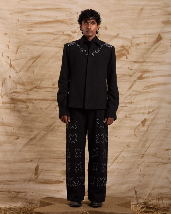 ERODE — Roses Hand Embroidered Blazer