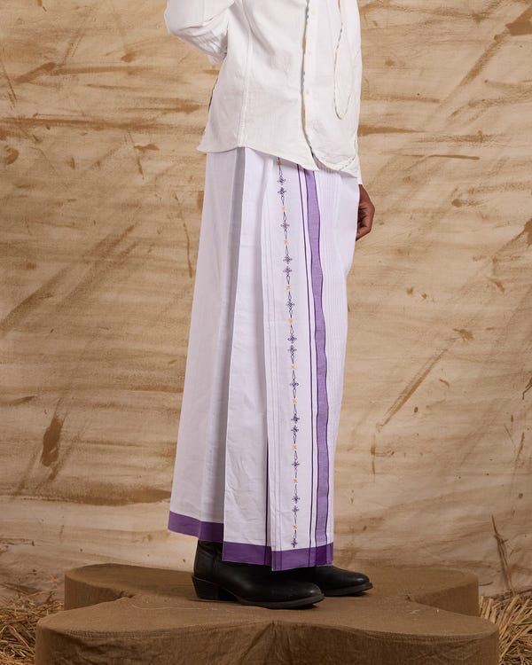 ERODE — Veshti Embroidered - Purple