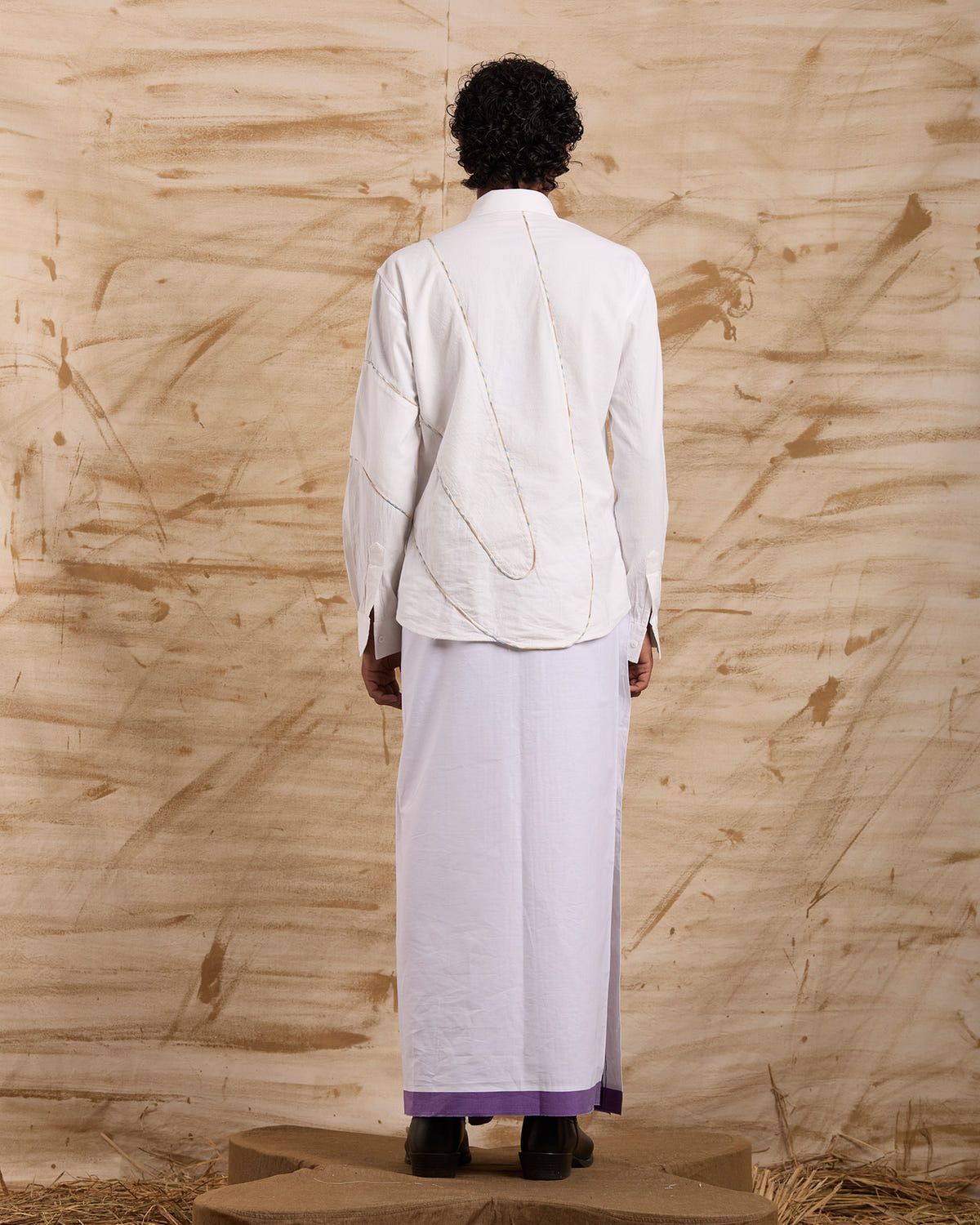 Veshti Embroidered - Purple - image 4