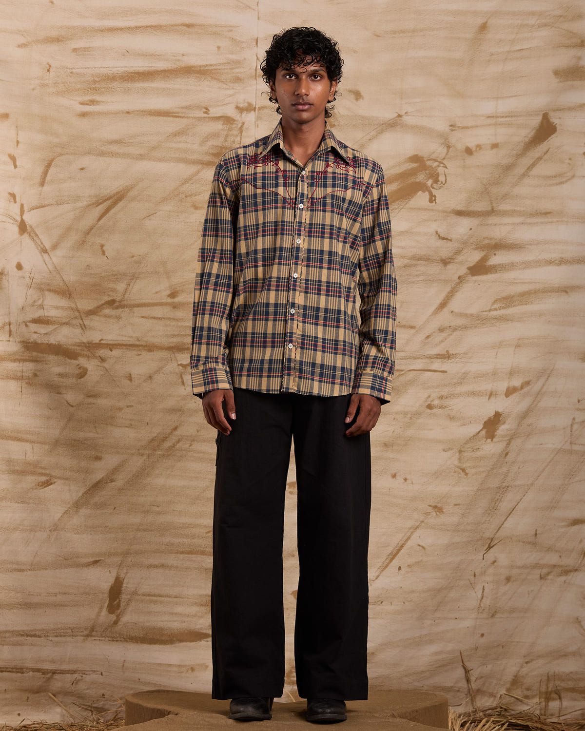 Taalam Roses Embroidered Shirt - Blue - image 2