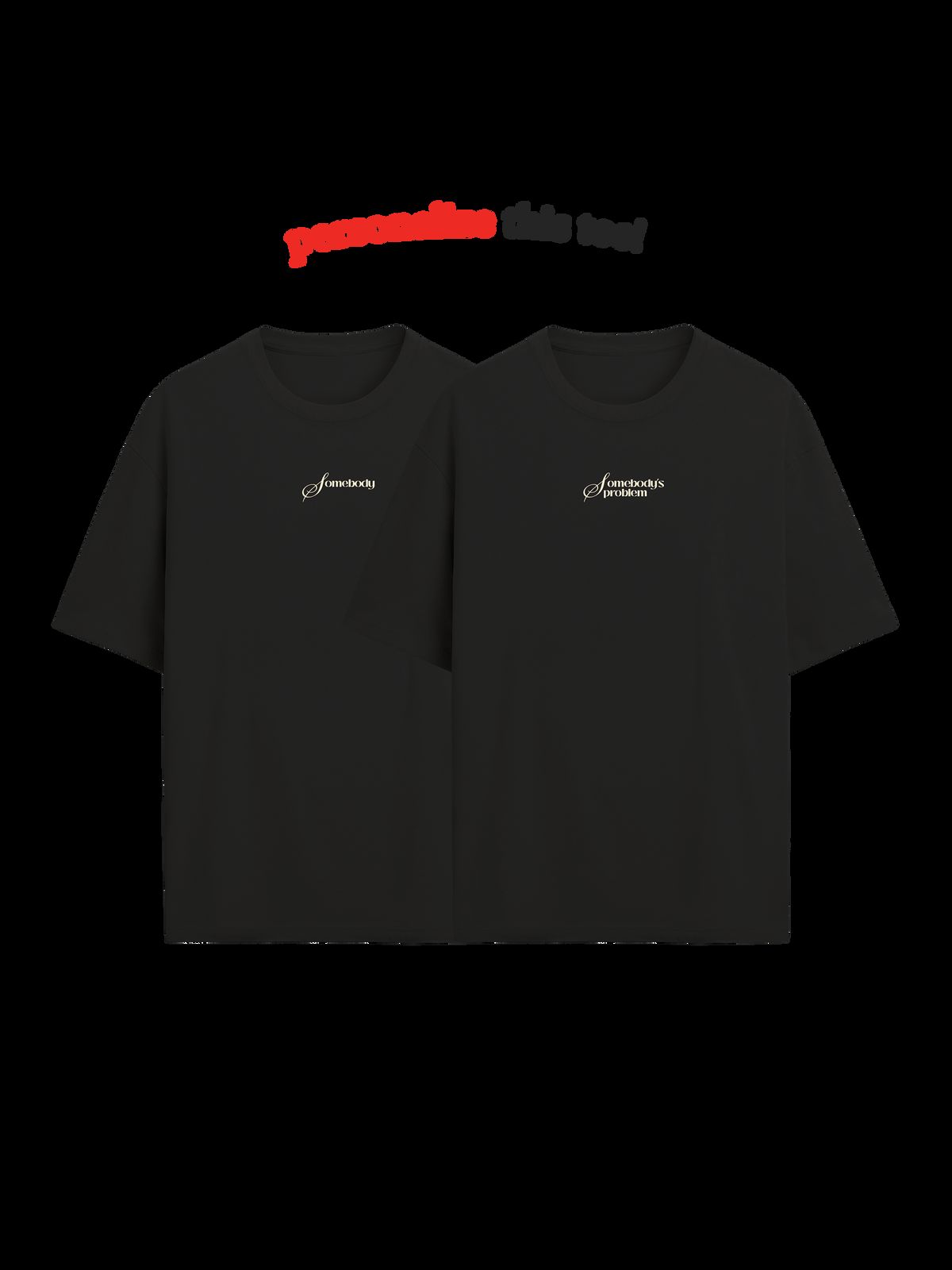 The Burning Heart Oversized Twin Tees (Black) • Custom - image 1