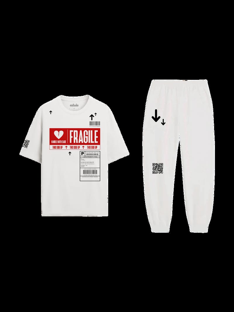 The Fragile Tee-Jogger Set (White)