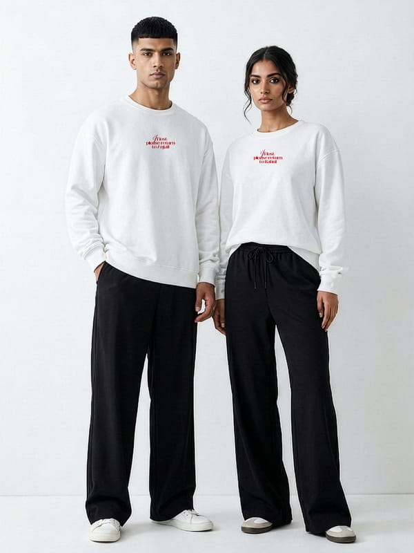 Exhale Label — The Lost Heart Twin Sweatshirts (White) • Custom