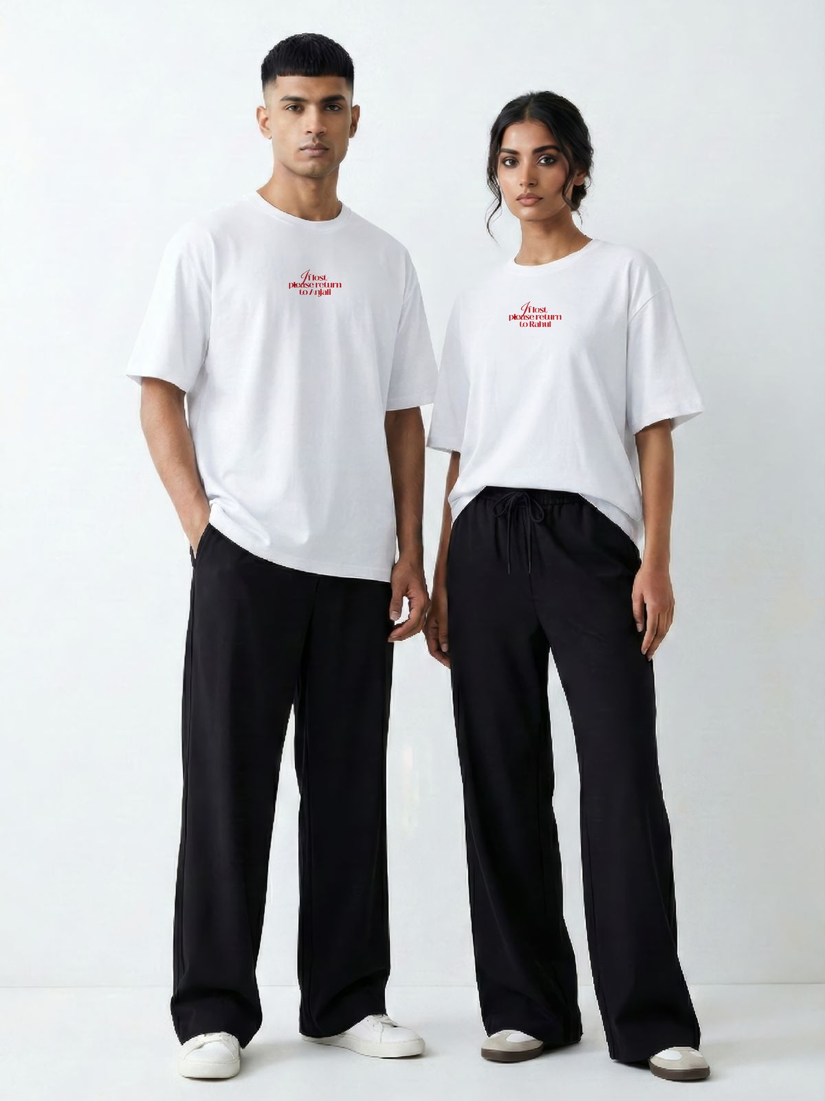 The Lost Heart Oversized Twin Tees (White) • Custom - image 2