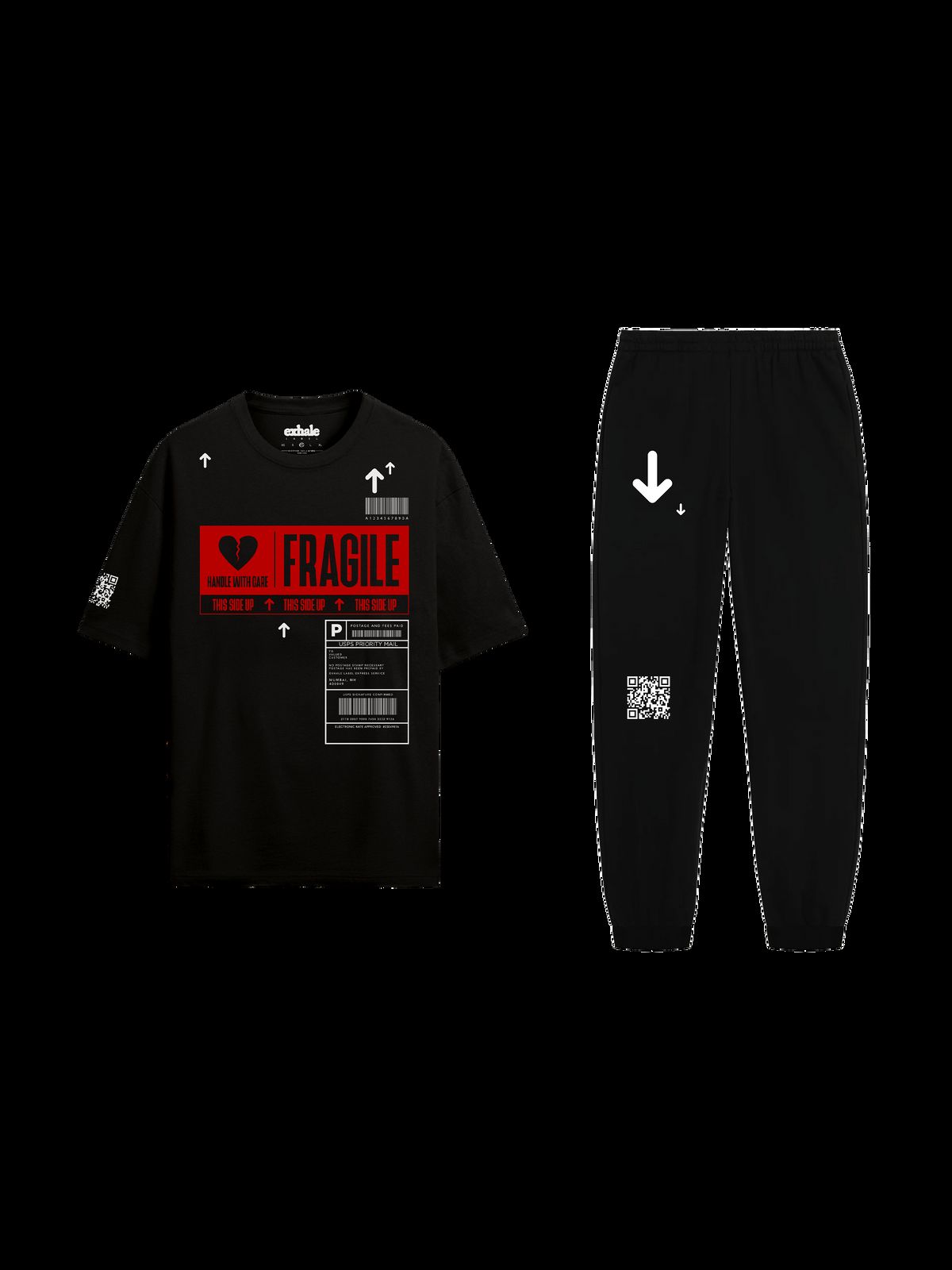 The Fragile Tee-Jogger Set (Black) - image 1