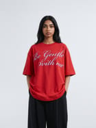 The Gentle Cursive Tee - Red view 5