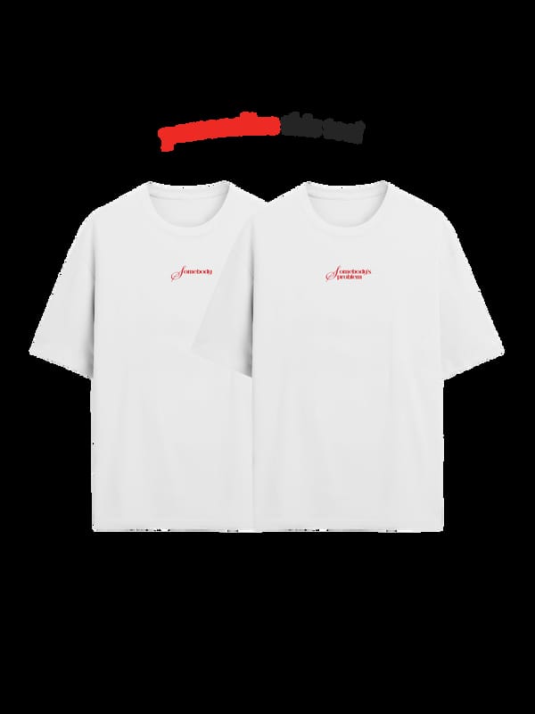 Exhale Label — The Burning Heart Oversized Twin Tees (White) • Custom