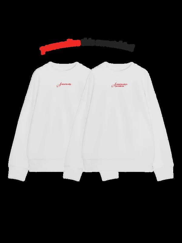 Exhale Label — The Burning Heart Twin Sweatshirts (White) • Custom