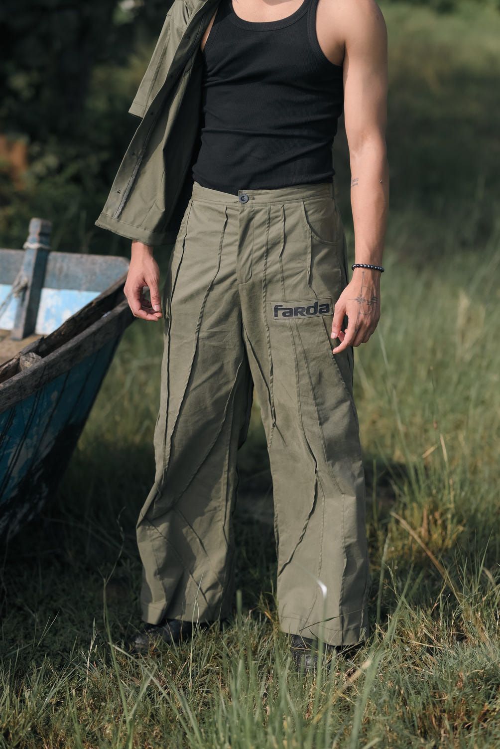 ASTRA TROUSERS: OLIVE GREEN - image 4