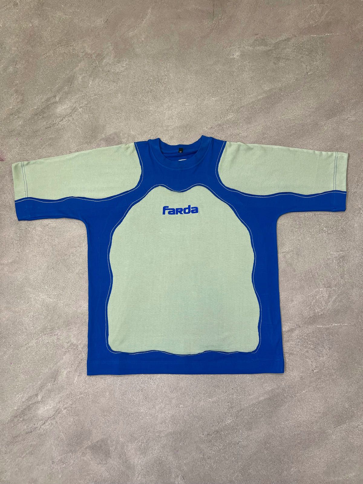 COUPLET TEE: MINT/ROYAL BLUE - image 1