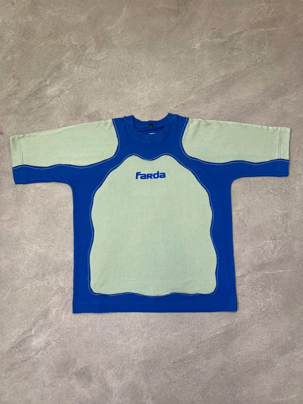 Farda — COUPLET TEE: MINT/ROYAL BLUE