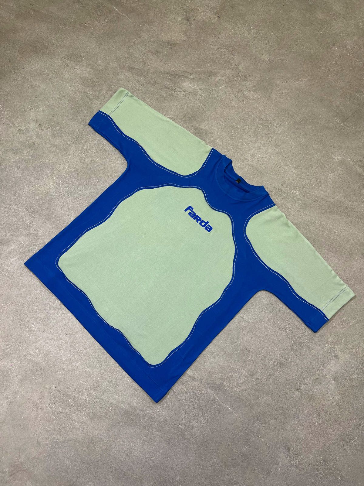 COUPLET TEE: MINT/ROYAL BLUE - image 4