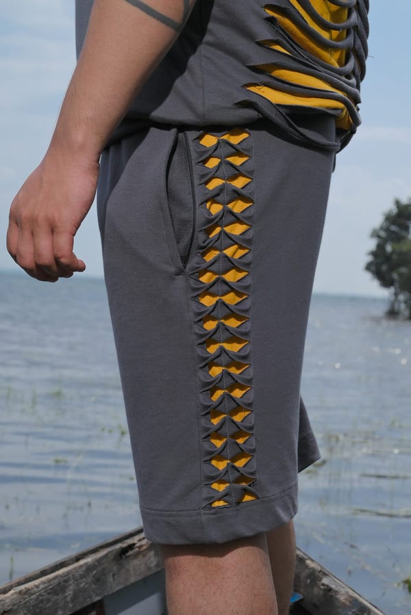 Farda — EXO SHORTS: GRAY YELLOW