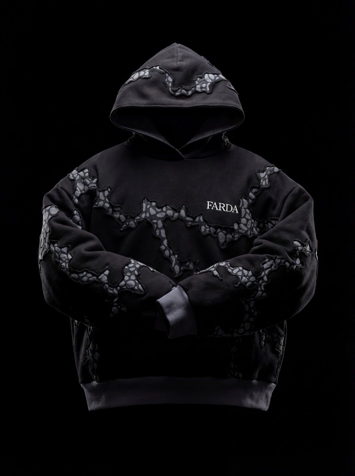 CHASM HOODIE: BLACK SNOWFLAKE (UNISEX) - image 1