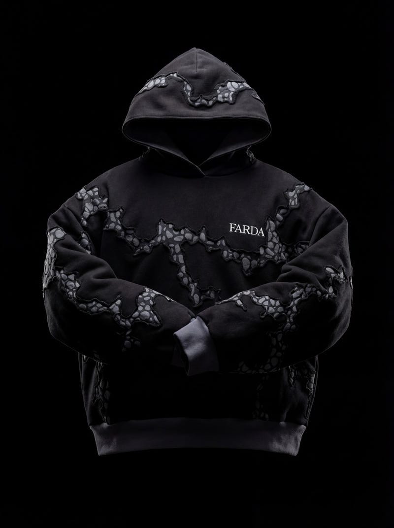CHASM HOODIE: BLACK SNOWFLAKE (UNISEX)