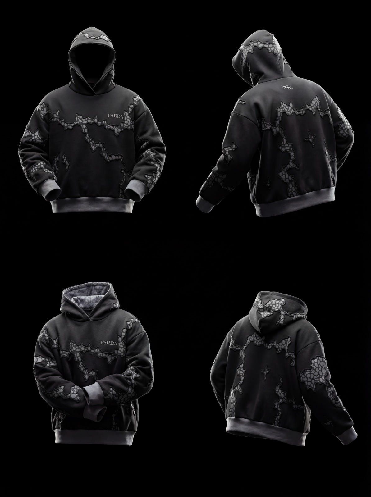 CHASM HOODIE: BLACK SNOWFLAKE (UNISEX) - image 4