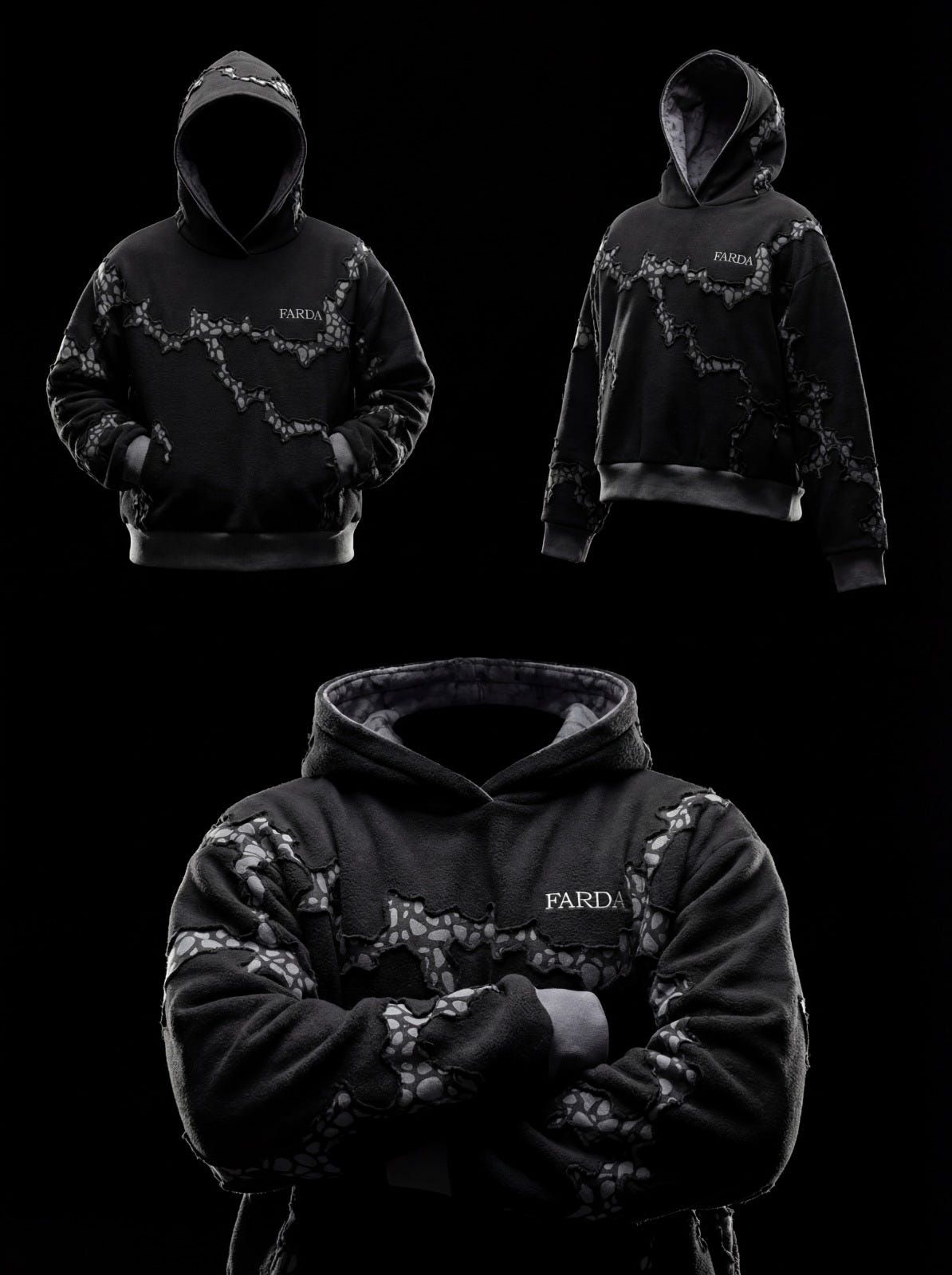CHASM HOODIE: BLACK SNOWFLAKE (UNISEX) - image 5