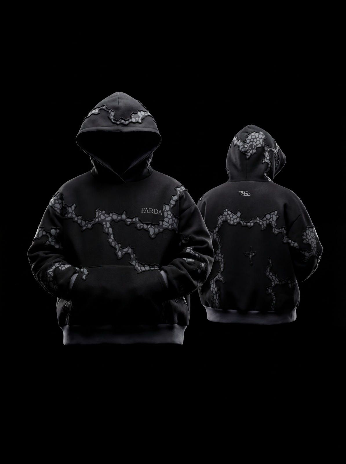 CHASM HOODIE: BLACK SNOWFLAKE (UNISEX) - image 7