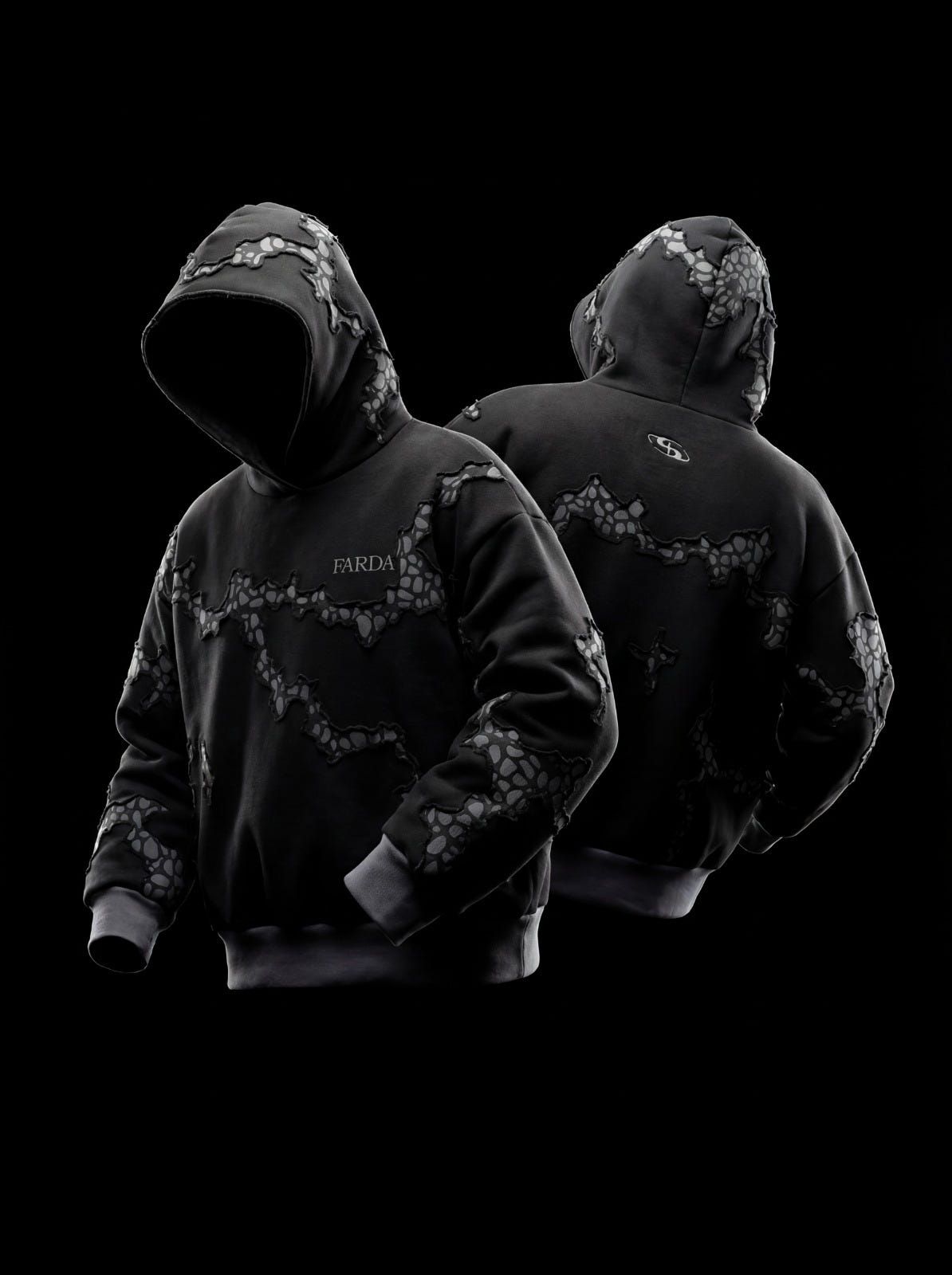 CHASM HOODIE: BLACK SNOWFLAKE (UNISEX) - image 9