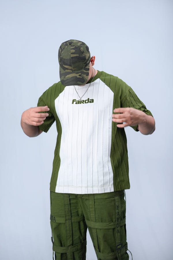 Farda — IZAZ TEE: WHITE/GREEN (UNISEX)