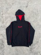 1.1 EXO HOODIE: BLACK/RED view 3
