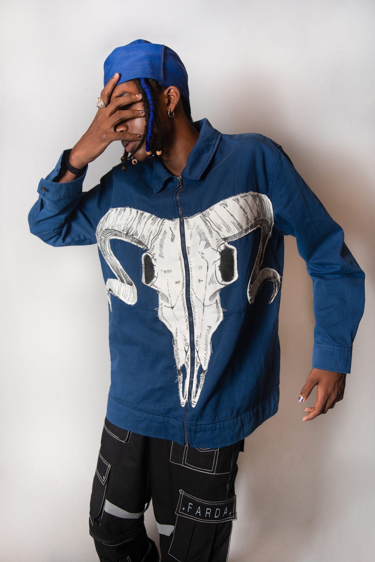 ARIES SKULL HANDPAINTED CUT & SEW JACKET - image 1