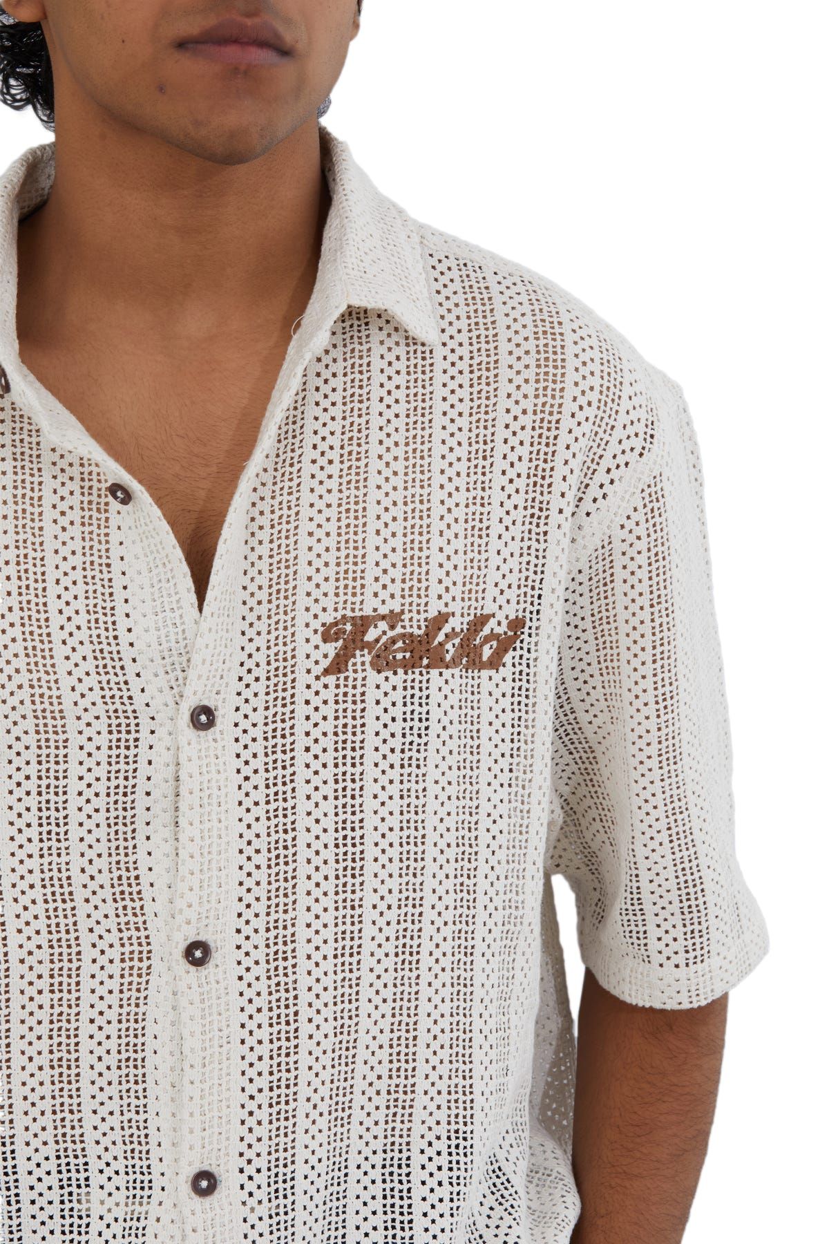CREAM CROCHET SHIRT - image 5