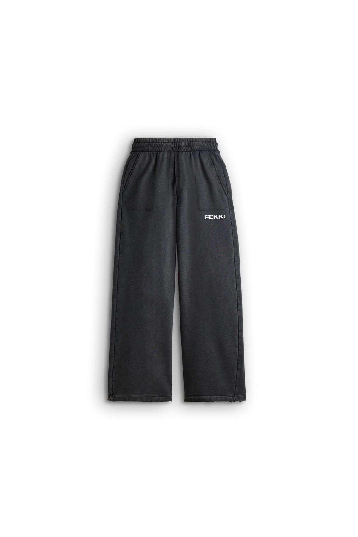 BLACK WIDE FIT SWEATPANTS - image 1