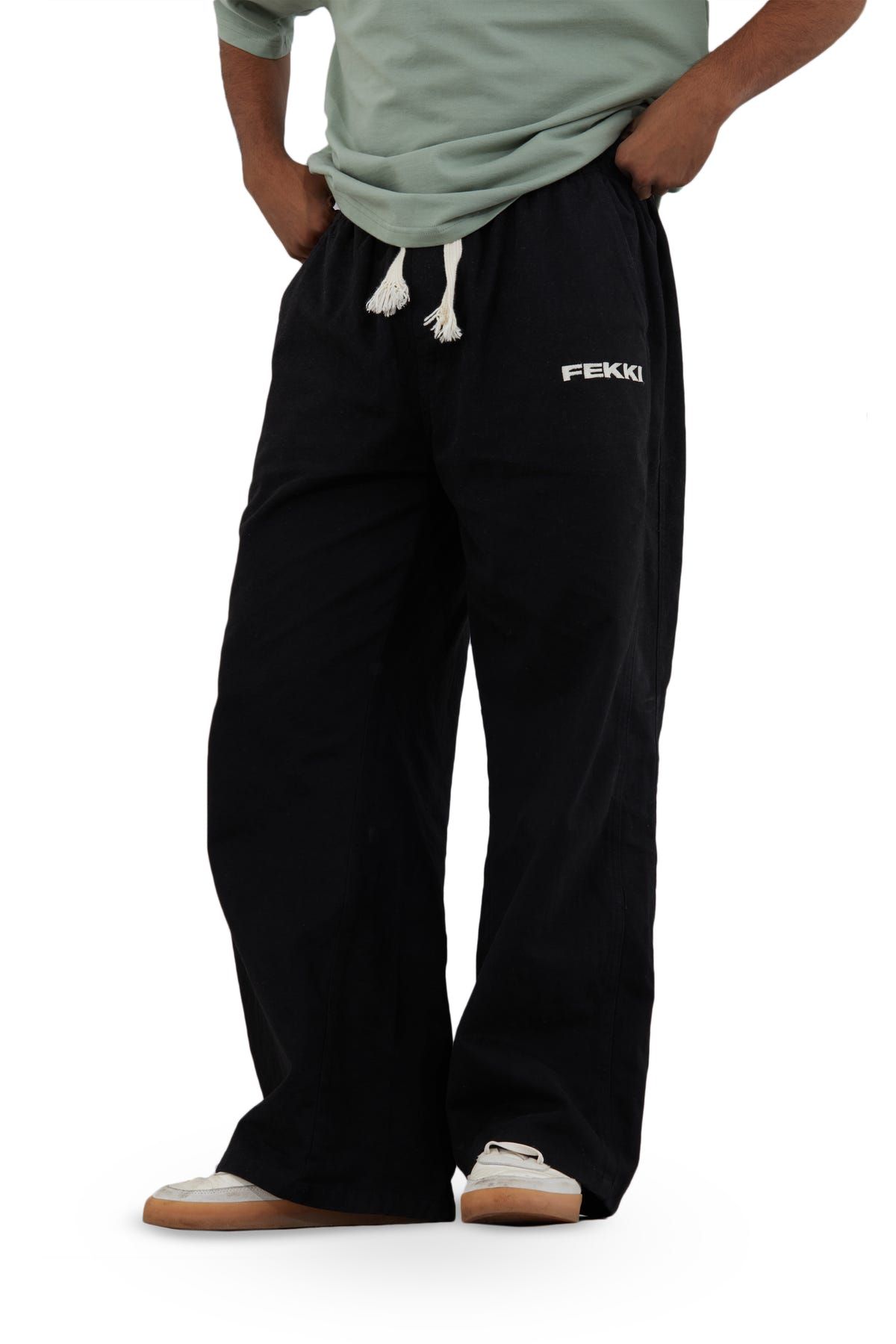 BLACK WIDE FIT CARGOS - image 2