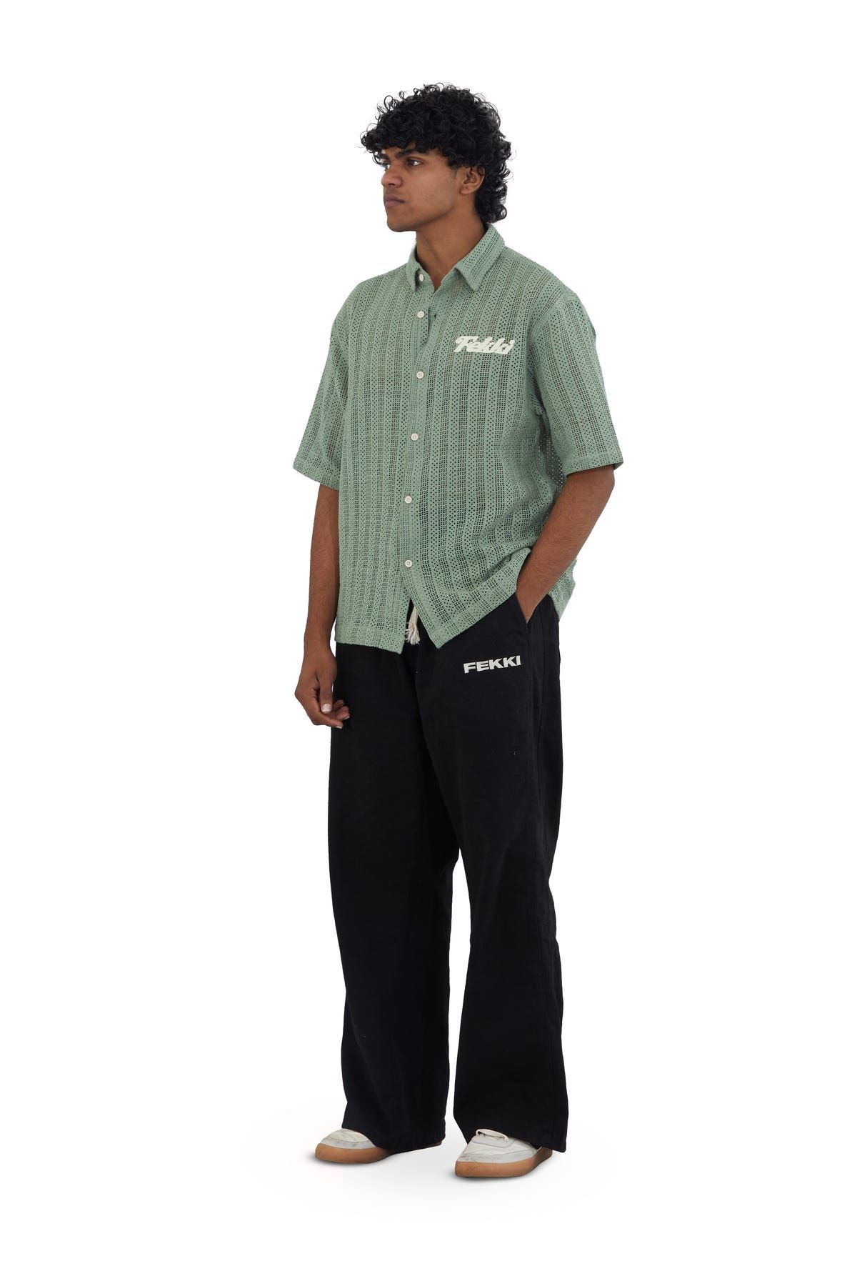 BLACK WIDE FIT CARGOS - image 3