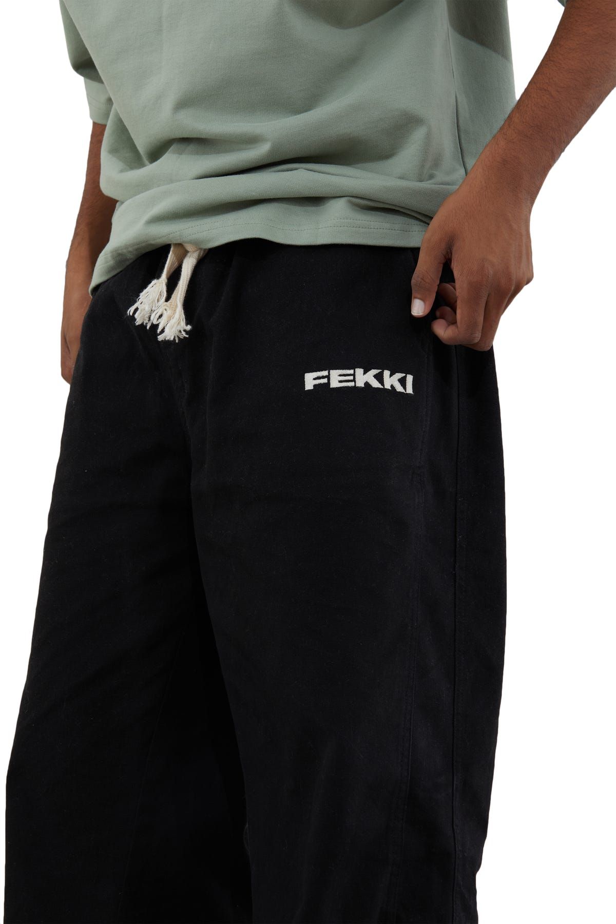 BLACK WIDE FIT CARGOS - image 5
