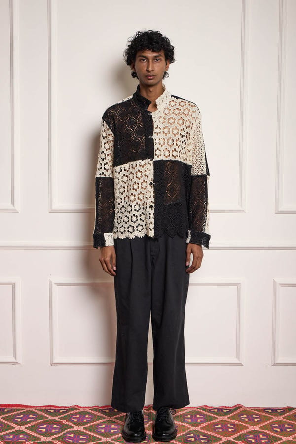 Harago — Lace Patchwork Shirt