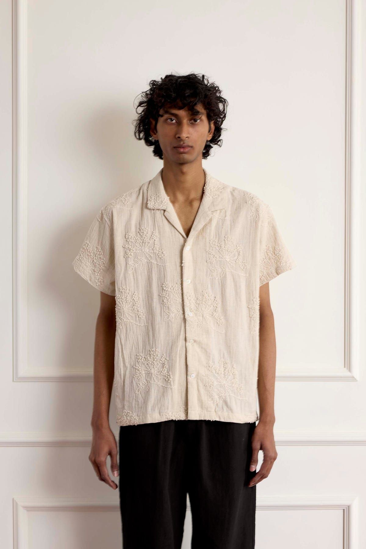Embroiderd Cotton Short Sleeve Shirt - image 3
