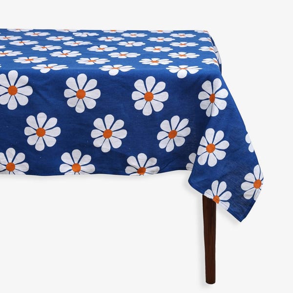 Harago — Daisy Printed Tablecloth - Indigo